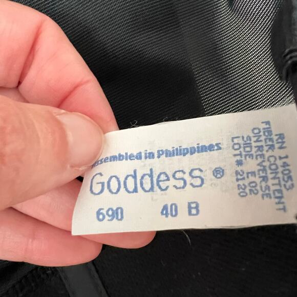 Vintage 80s Black Satin Boned Corset Bra – Goddess Strapless Bustier 40B - Picture 8 of 9